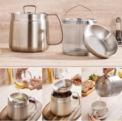 Paslanmaz Çelik Yağ Süzgeçli Kızartma Tenceresi